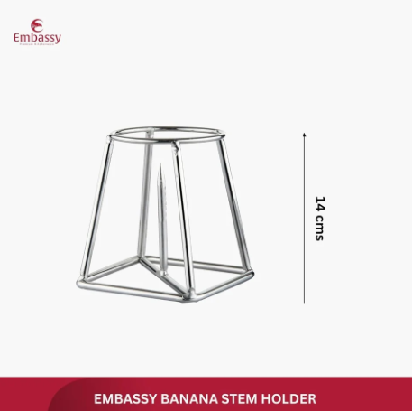 EMBASSY Stainless Steel Banana Plant Stand (10 cm x 10 cm x 13.7 cm, THICK / HEAVY, Set of 2)