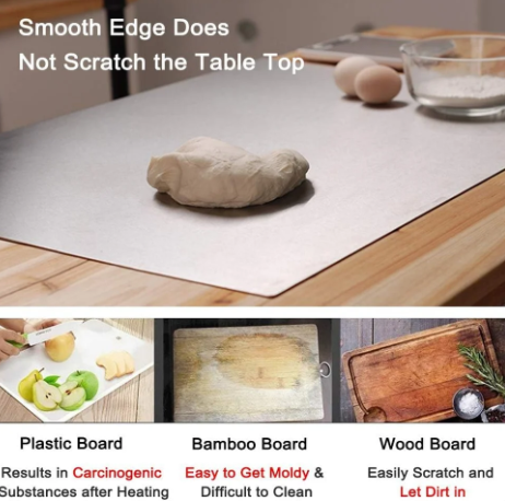 Emassy Stainless Steel Cutting Board | Steel Chopping Board | Cutting Board with Round Edge| Kitchen Counter Top | for Cutting Vegetables, Meat, Fish, Fruits