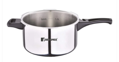 Bergner Argent Elements Triply Stainless Steel Outer Lid Pressure Cooker, Triply Bottom Pressure Cooker