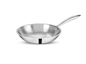 Bergner Argent Junior Chef Triply Stainless Steel Fryapn, Frying Pan, Sturdy and Durable, Mirror Finish, Easy To Clean, Induction Base and Gas Ready, Silver,