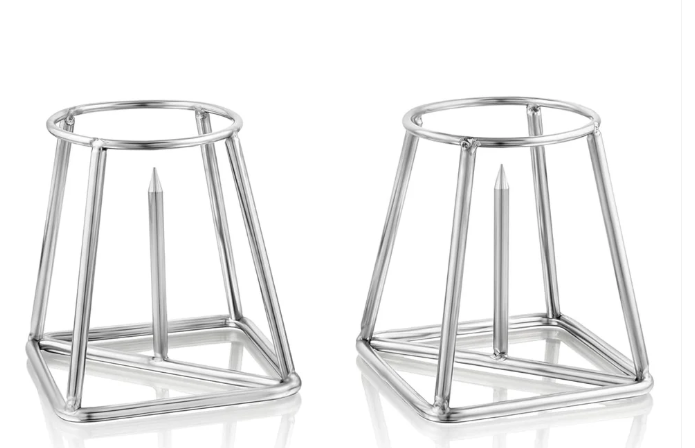 EMBASSY Stainless Steel Banana Plant Stand (10 cm x 10 cm x 13.7 cm, THICK / HEAVY, Set of 2)